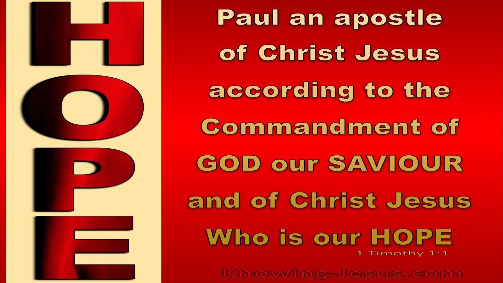 1 Timothy 1:1 Paul Apostle of Christ as Commanded By God (red)